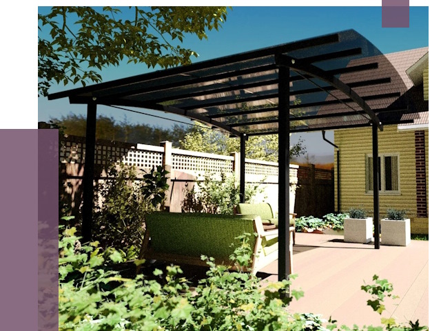 Навесы для террасы в Нижнем Тагиле от 13271 руб. под ключ | ПРОЛЁТ-Нжн