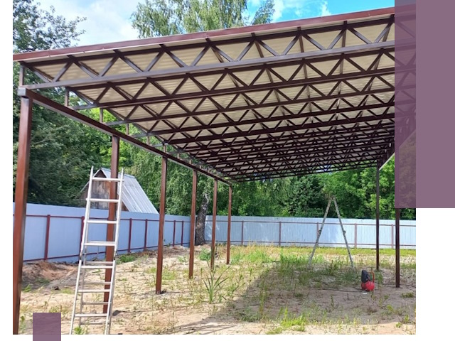 Односкатные навесы под ключ в Нижнем Тагиле — изготовление и монтаж